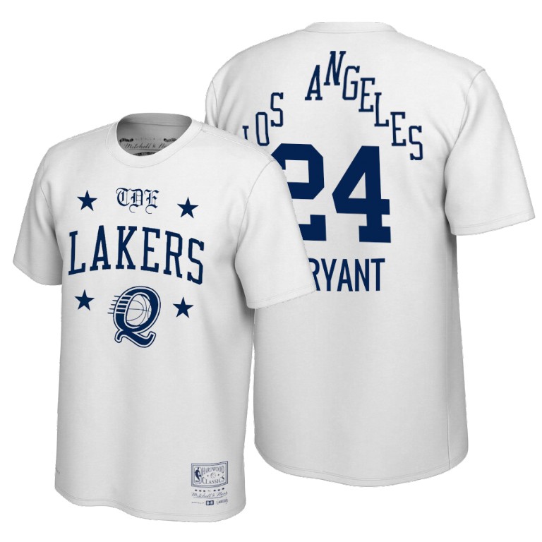 Men's Los Angeles Lakers Kobe Bryant #24 NBA ScHoolboy Q Limited Edition REMIX White Basketball T-Shirt UAC6083SI